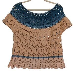 Handmade Crochet Boat Neck Sweater